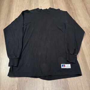 Vtg Russell Athletic Long Sleeve Tee Faded Black Made In USA Men’s Large